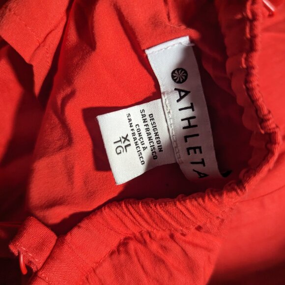NWT Athleta Extra Large Paradise Cami Linen Blend Dress Cardinal Red Flax - Picture 5 of 6